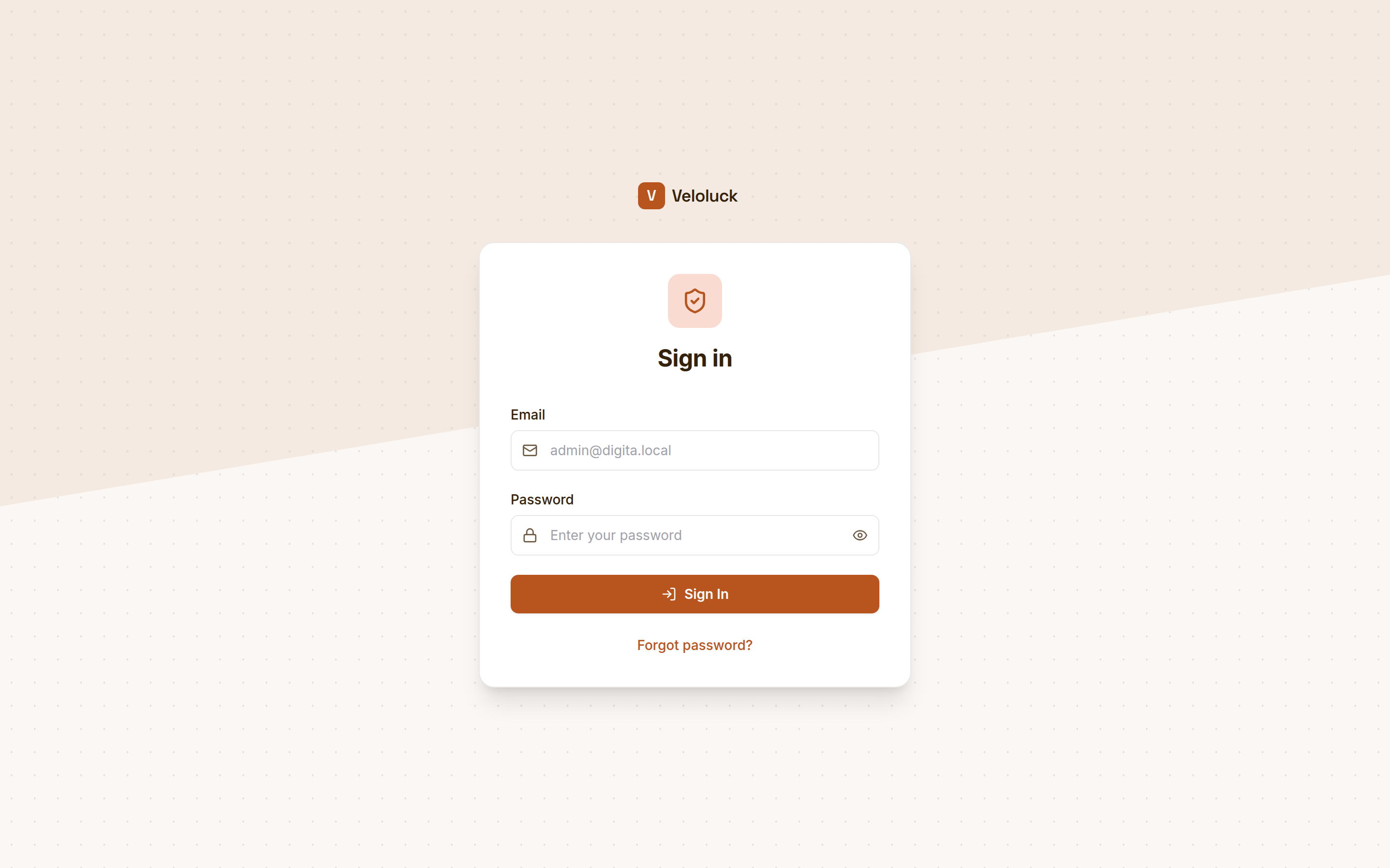 The sign-in page in the company's design